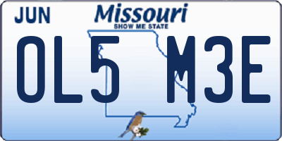 MO license plate OL5M3E