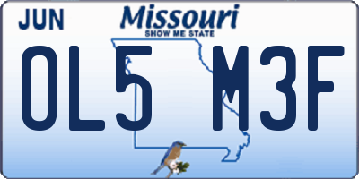 MO license plate OL5M3F