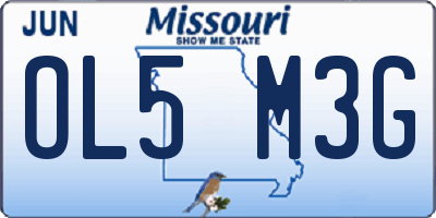 MO license plate OL5M3G