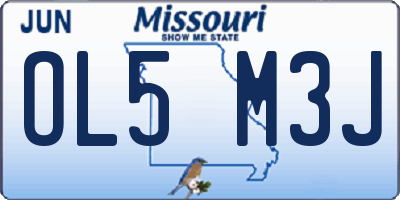 MO license plate OL5M3J