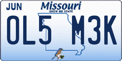 MO license plate OL5M3K