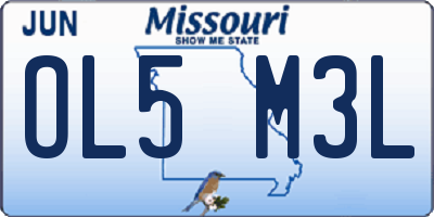 MO license plate OL5M3L