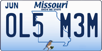 MO license plate OL5M3M