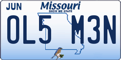 MO license plate OL5M3N