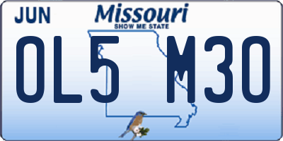 MO license plate OL5M3O