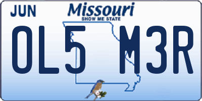 MO license plate OL5M3R