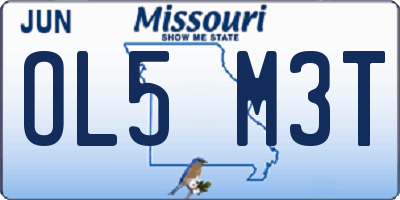 MO license plate OL5M3T