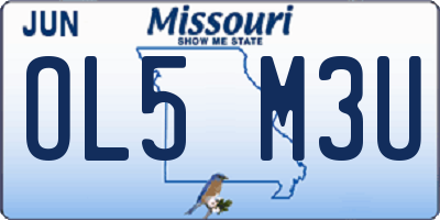 MO license plate OL5M3U
