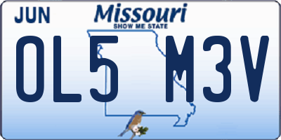 MO license plate OL5M3V