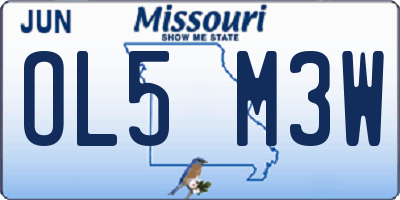 MO license plate OL5M3W