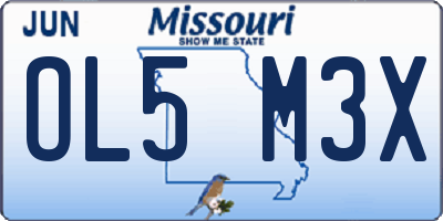 MO license plate OL5M3X