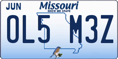 MO license plate OL5M3Z
