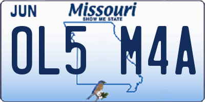 MO license plate OL5M4A