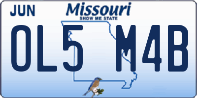 MO license plate OL5M4B