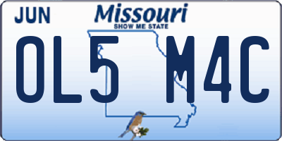 MO license plate OL5M4C