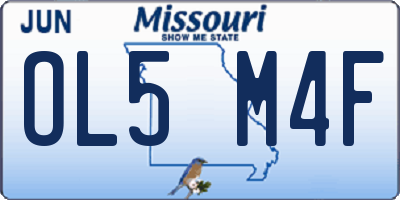 MO license plate OL5M4F