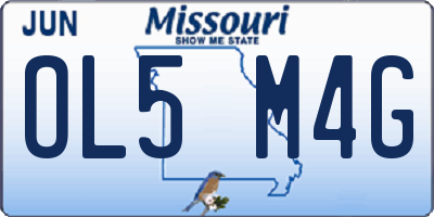 MO license plate OL5M4G