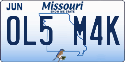 MO license plate OL5M4K