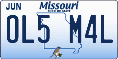 MO license plate OL5M4L