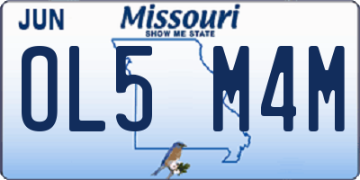 MO license plate OL5M4M