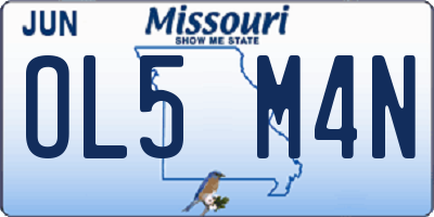 MO license plate OL5M4N