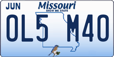 MO license plate OL5M4O