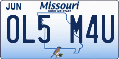 MO license plate OL5M4U
