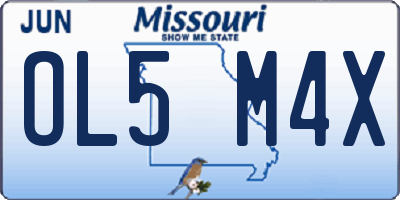 MO license plate OL5M4X