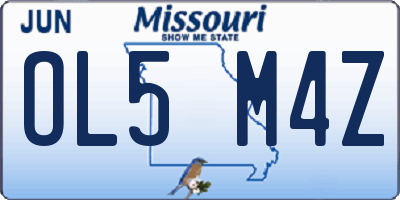 MO license plate OL5M4Z