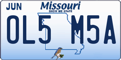 MO license plate OL5M5A
