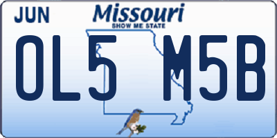 MO license plate OL5M5B