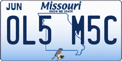 MO license plate OL5M5C