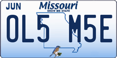 MO license plate OL5M5E