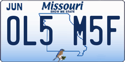 MO license plate OL5M5F