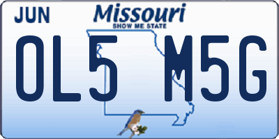 MO license plate OL5M5G