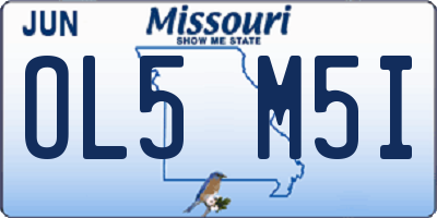 MO license plate OL5M5I