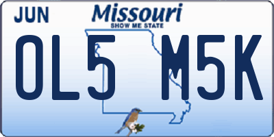 MO license plate OL5M5K