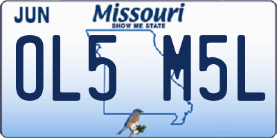 MO license plate OL5M5L