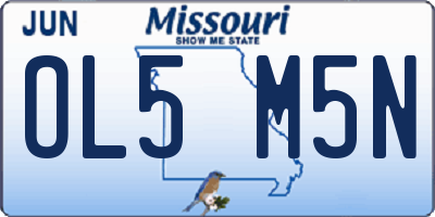 MO license plate OL5M5N