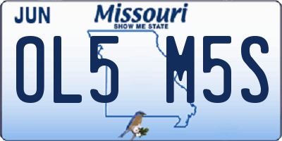 MO license plate OL5M5S
