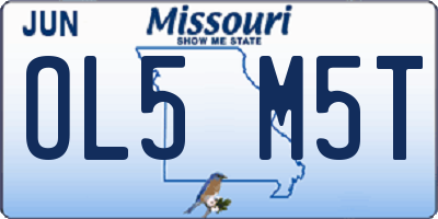 MO license plate OL5M5T