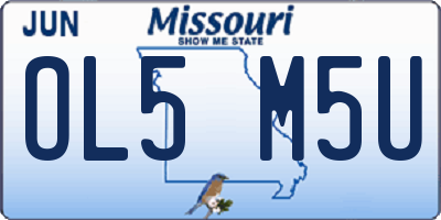 MO license plate OL5M5U