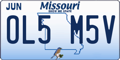 MO license plate OL5M5V