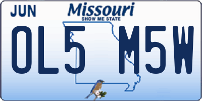MO license plate OL5M5W