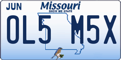 MO license plate OL5M5X