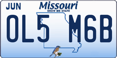 MO license plate OL5M6B