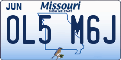 MO license plate OL5M6J