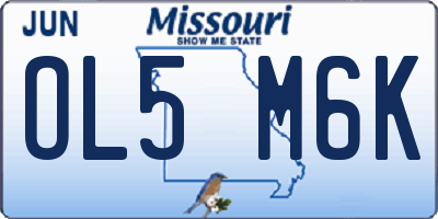 MO license plate OL5M6K
