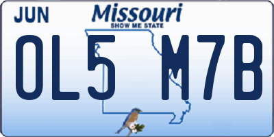 MO license plate OL5M7B