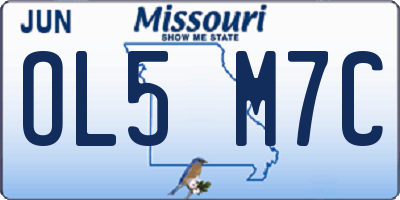 MO license plate OL5M7C